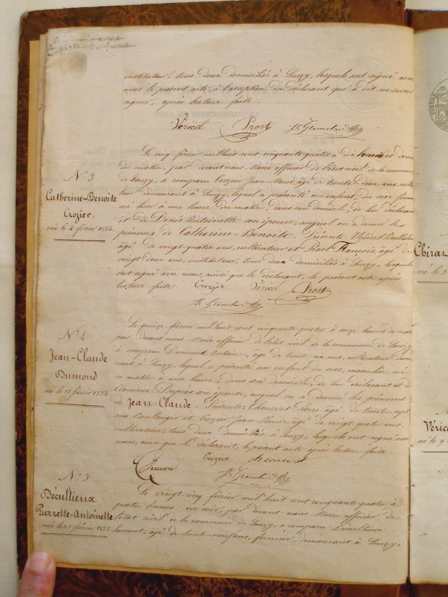 Page du registre
